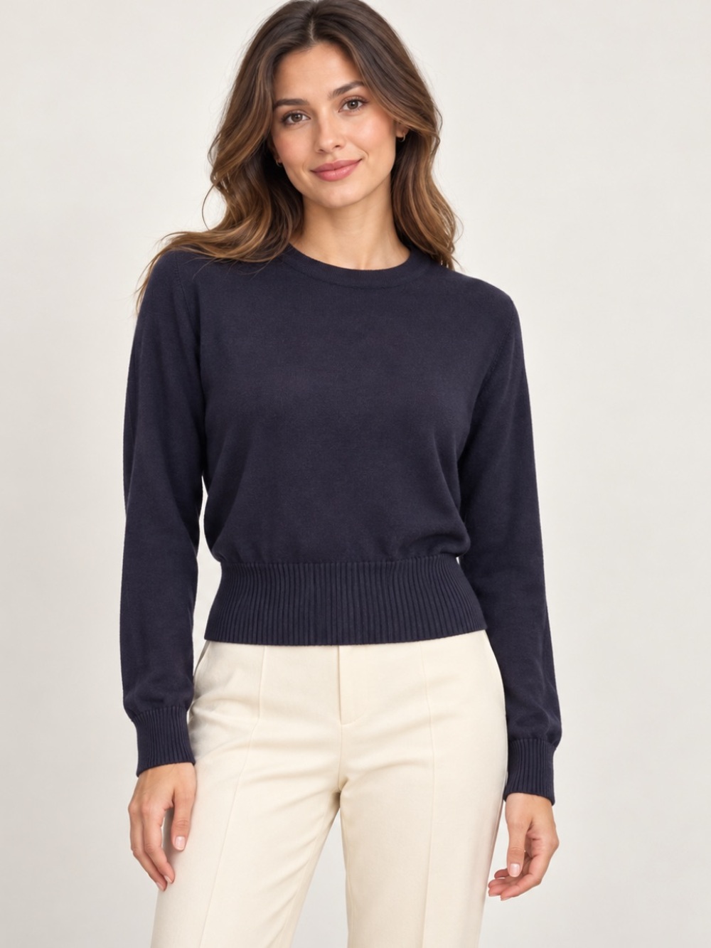 Classic Crewneck Sweater in Navy